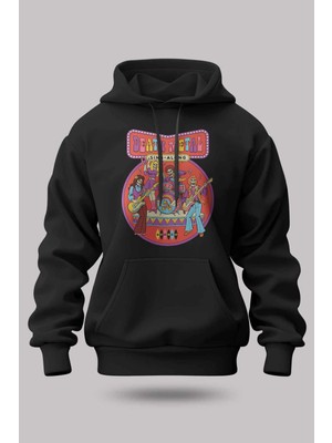 Buzagi Death Metal Oversize Kapüşonlu Unisex Şardonlu Sweatshirt