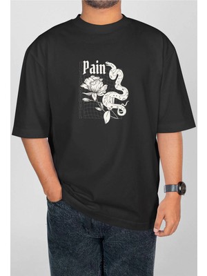 Buzagi Eternal Dijital Baskı Siyah Beyaz Unisex Oversize Tişört