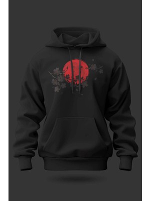 Buzagi Cherry Blossom Oversize Kapüşonlu Unisex Şardonlu Sweatshirt