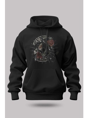 Buzagi Guns'n Roses Oversize Kapüşonlu Unisex Şardonlu Sweatshirt