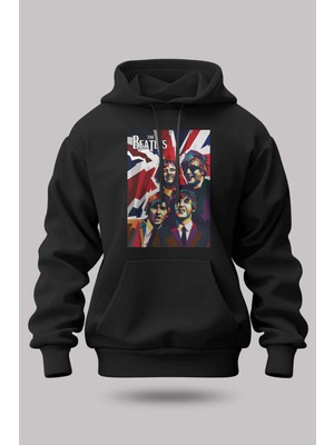 Buzagi The Beatles Oversize Kapüşonlu Unisex Şardonlu Sweatshirt