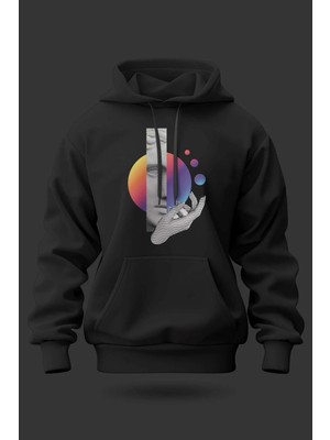 Buzagi Heykel Oversize Kapüşonlu Unisex Şardonlu Sweatshirt