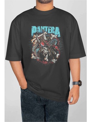Buzagi Pantera Dijital Baskı Oversize Unisex Tişört