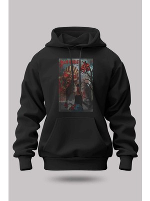 Buzagi Iron Maiden Oversize Kapüşonlu Unisex Şardonlu Sweatshirt