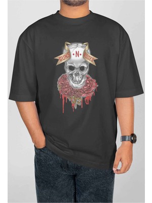 Buzagi Guns'n Roses Dijital Baskı Oversize Unisex Tişört