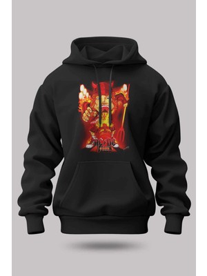 Buzagi Ac/dc Oversize Kapüşonlu Unisex Şardonlu Sweatshirt