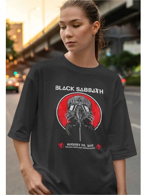 Buzagi Black Sabbath Dijital Baskı Oversize Unisex Tişört