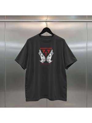 Buzagi Mesmerized Dijital Baskı Oversize Unisex Siyah Tişört