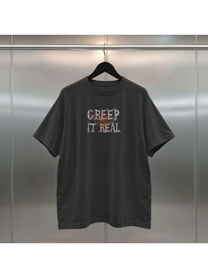 Buzagi Creep Dijital Baskı Siyah Beyaz Unisex Oversize Tişört