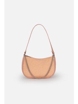 Paraşüt Kumaş Çiçek Kapitoneli, Suni Deri Detaylı, Pembe Kız Çocuk Baget Omuz Çantası