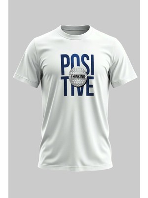 Buzagi Positive Dijital Baskı Regular Kalıp Beyaz Unisex Tişört