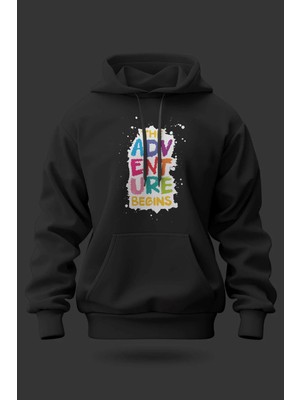 Buzagi Adventure Oversize Kapüşonlu Unisex Şardonlu Sweatshirt