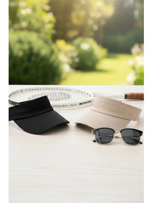 Ritagarcia Ritagarci Unisex 2'li Paket Ayarlanabilir Tenis Vizör Şapka Seti - Güneş Koruyucu Spor Siperlik