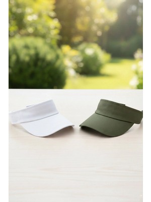 Ritagarcia Ritagarci Unisex 2'li Paket Ayarlanabilir Tenis Vizör Şapka Seti - Güneş Koruyucu Spor Siperlik