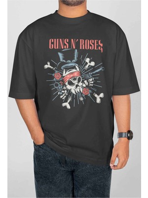 Buzagi Guns'n Roses Dijital Baskı Oversize Unisex Tişört