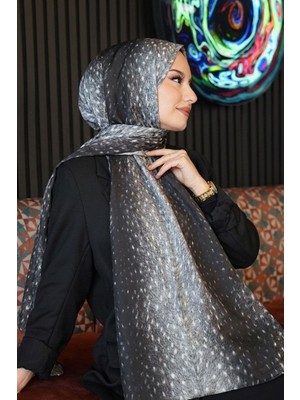 Afvente Ceylan Desen Siyah Soft Pamuk Şal