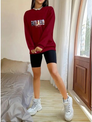 Stores36 Kadın Uzun Kollu Bisiklet Yaka Desenli Viskon Iki Iplik Bluz