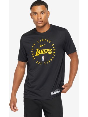 Nike Nba Los Angeles Lakers Legend Practice Tee Black Grafik Baskılı Erkek Tişört Siyah