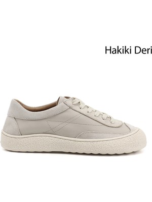 Gönderi(r) Kadın Bej  Bağcıklı Hakiki Deri Sneaker