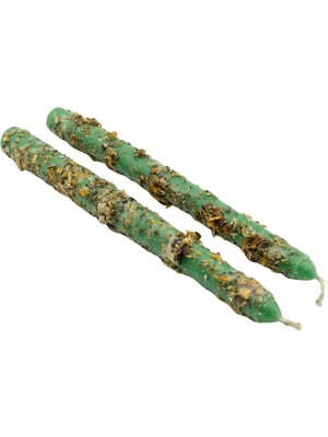 Anima Glow Doğal Bitki Süslemeli Yeşil Bolluk Mumu – Cash Queen | 2’li Butik Set, Bolluk ve Zenginlik Ritüeli