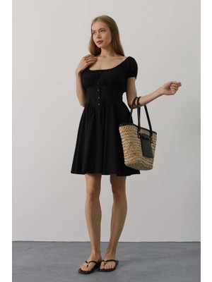 Stores36 Beli Korseli Mini Elbise - Siyah