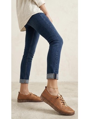 Punto 656206 Hakiki Deri Şeffaf Taban Lastik Bağlı Delikli Spor Ayakkabı