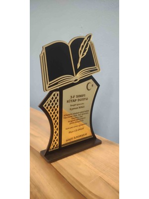 Hayalim Hediyelik  Ahşap &gold Mezuniyet Plaket Kitap  Temalı Isme Özel