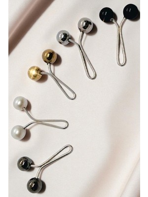 Katilus Eşarp Şal Klipsi 5 Adet Yuvarlak Model Klips Kadın Tesettür Aksesuar Iğne