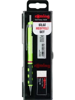 Rotring Okul Seti Tikky Rd Versatil Kalem 0.7+Min Silgi Hediyeli Limon Yeşili