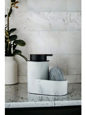 Okacih Polyresin Süngerli Tezgah Üstü Sıvı Sabunluk Mutfak Banyo Deterjanlık