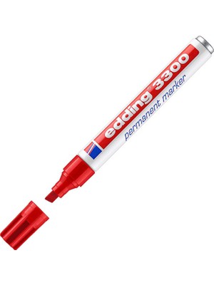 Edding 3300 Permanent Markör Kalem Kesik Uçlu 1-5 Mm Kırmızı ED330002 (10 Lu Paket)