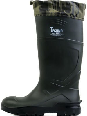 O4 Korumasız Kamuflaj Boğazlı Yeşil Poliüretan Çizme - Techno Boots