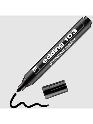 Edding 103 Permanent Markör Kalem Yuvarlak Uç 1,5-3 Mm Siyah ED10301 (10 Lu Paket)