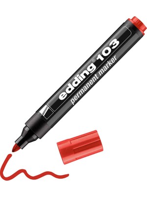 Edding 103 Permanent Markör Kalem Yuvarlak Uç 1,5-3 Mm Kırmızı ED10302 (10 Lu Paket)
