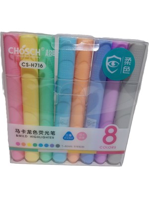 Bafix Fosforlu Kalem (İşaret Kalemi) Kalem Tipi Chosch 8 Renk Blister Cs-H716
