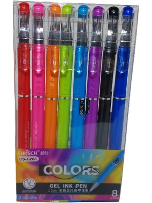 Bafix Jel Tükenmez Kalem Chosch 8 Renk Blister Cs-G268
