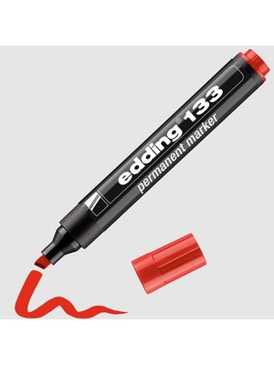 Edding 133 Permanent Markör Kalem Kalıcı İşaretleyici Kesik Uçlu 1,5-3 Mm Kırmızı ED13302 (10 Lu Paket)
