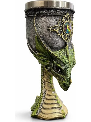 Marsilyan Ejderha Tasarımı 3D Kabartmalı Çelik Kadeh Bardak