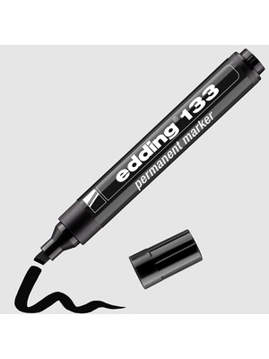 Edding 133 Permanent Markör Kalem Kalıcı İşaretleyici Kesik Uçlu 1,5-3 Mm Siyah ED13301 (10 Lu Paket)