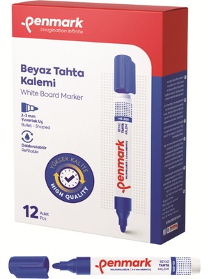 Penmark Beyaz Tahta Kalemi Doldurulabilir Mavi Hs305-02 (12 Li Paket)