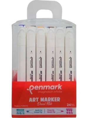 Penmark Markers Art Brush Çift Uçlu Kalem 24 Renk Set Hs-9000-24