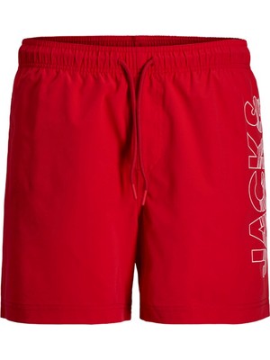 Jack & Jones Jpstmauı Wave Logo Swım Shorts Reg Sn Kırmızı Erkek Şort 12291391