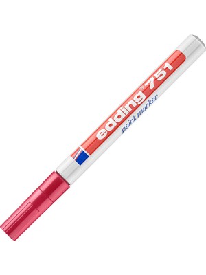 Edding 751 Markör Boya Dekor Kalemi 1-2 Mm Kırmızı Yuvarlak Uçlu (10 Lu Kutu)