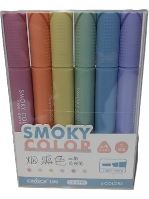 Bafix Fosforlu Kalem (İşaret Kalemi) Kalem Tipi Smoky Color 6 Renk Blister Cs-H799