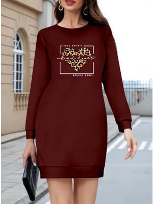 Stores36 Kadın Uzun Kollu Bisiklet Yaka Desenli Viskon Iki Iplik Bluz