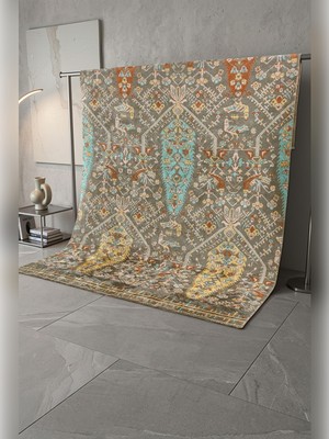 Apex Halı Paspartu 1913 Antrasit Yumuşak Dokulu Renkli Özel Tezgah Halısı Yeni Ürün