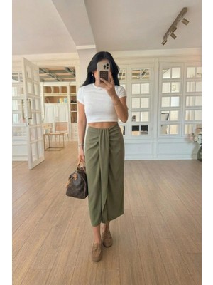 Lijuri Drape Detaylı Anvelop Etek 4089