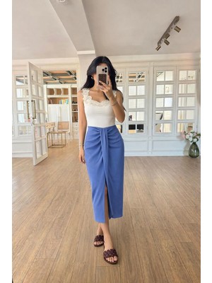 Lijuri Drape Detaylı Anvelop Etek 4089