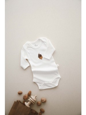 Ohlala Koala Palamut Nakışlı Uzun Kollu Body