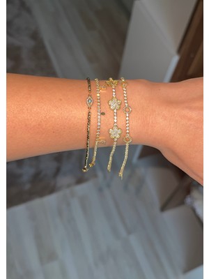 Stainless Steel Çelik Gold Bileklik 4'lüset
